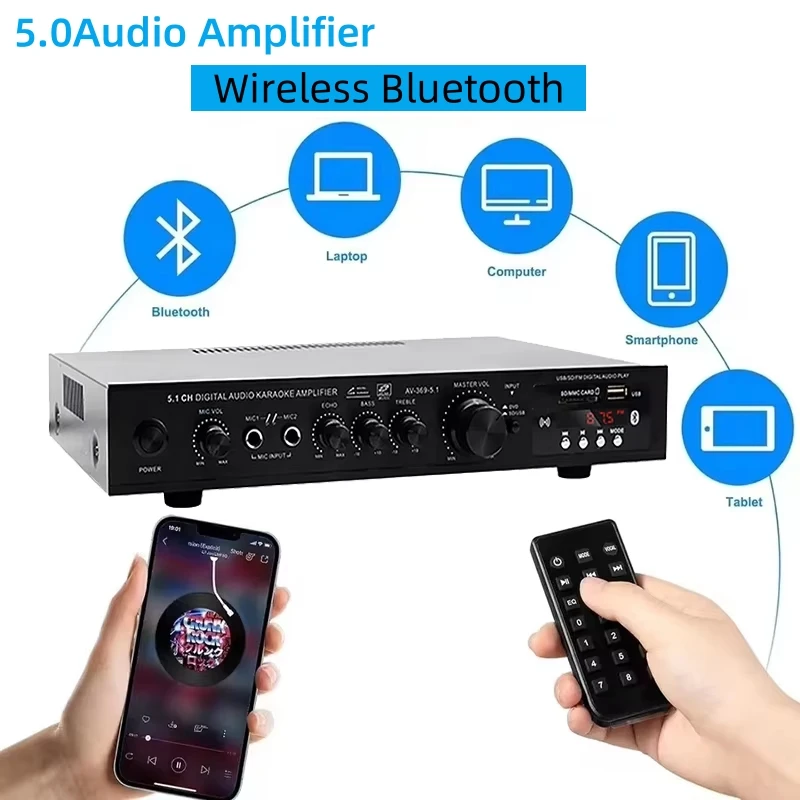 Home Cinema Receiver - AV-369BT بلوتوث 5.1 مكبر صوت أمبير
