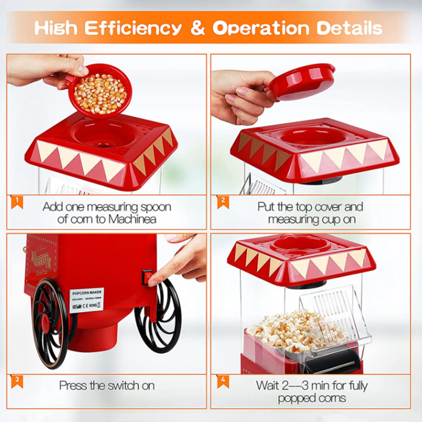Popcorn Machine Home - ماكينة صنع الفشار A69X، ماكينة الفشار