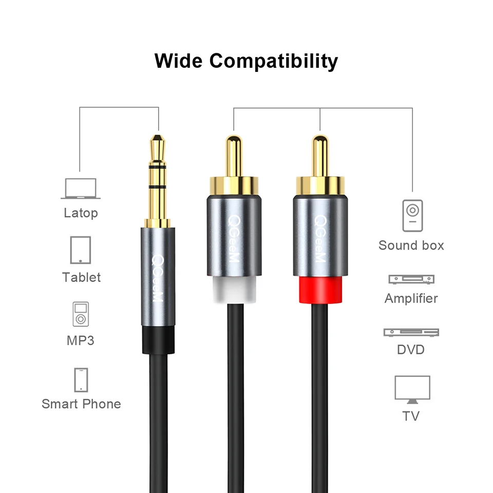 كابل QGeeM RCA، كابل صوتي من 2 - مراجعة Home Cinema Player وسعره