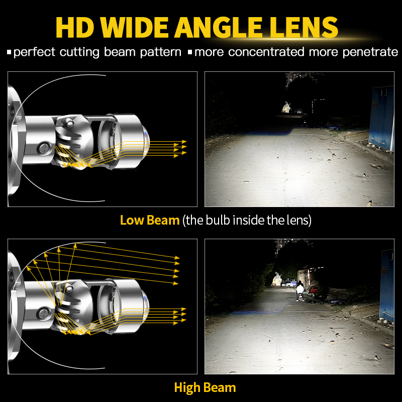 H4 HS1 LED دراجة نارية المصابي - مراجعة Projector Lamp Replacement وسعره