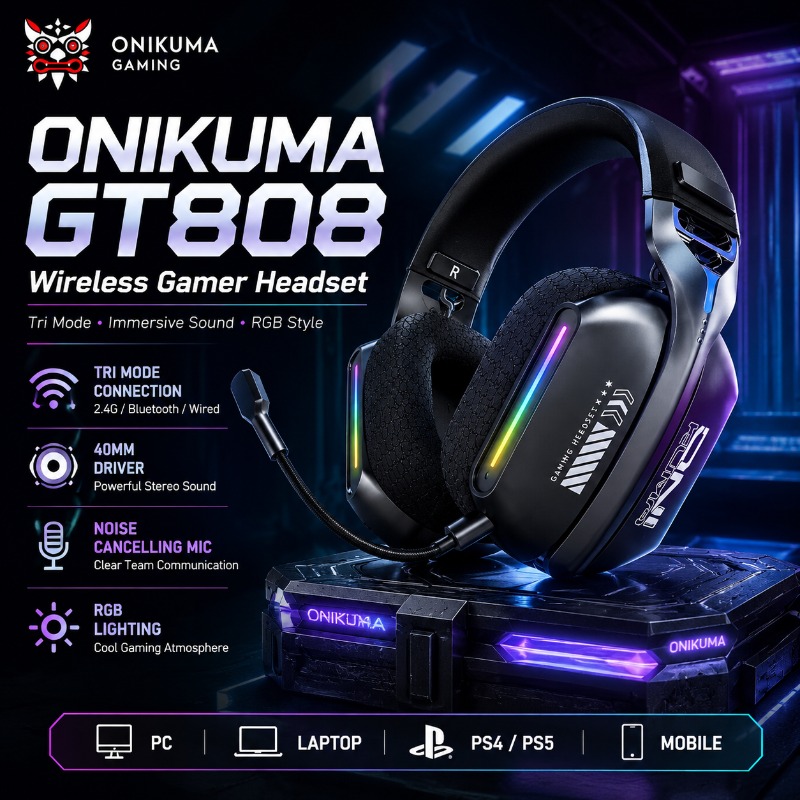 سماعة ألعاب لاسلكية ONIKUMA GT - مراجعة Home Cinema Amazon وسعره