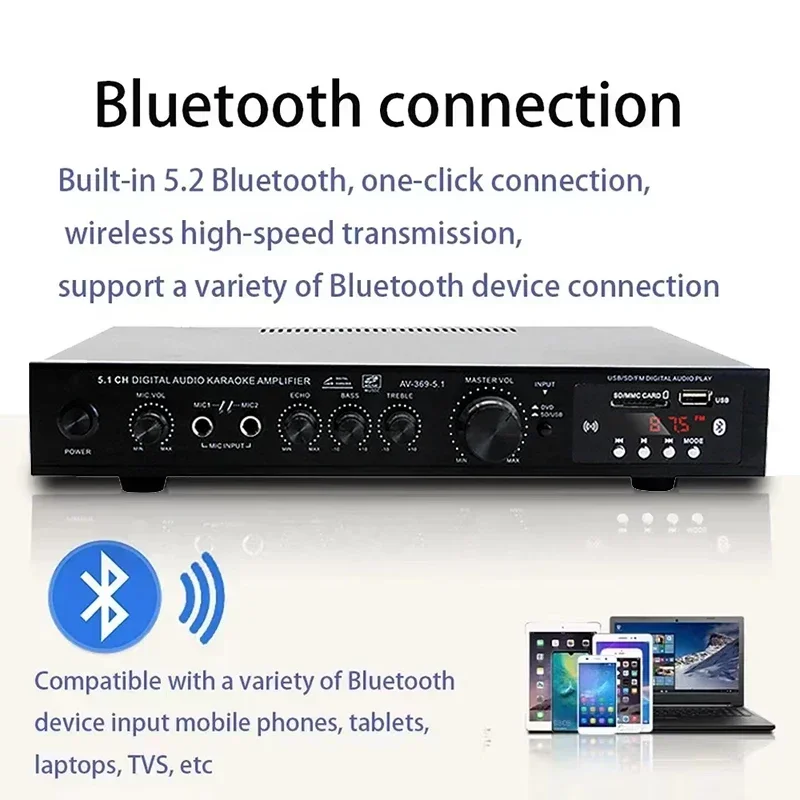 AV-369BT بلوتوث 5.1 مكبر صوت أ - مراجعة Home Cinema Receiver وسعره
