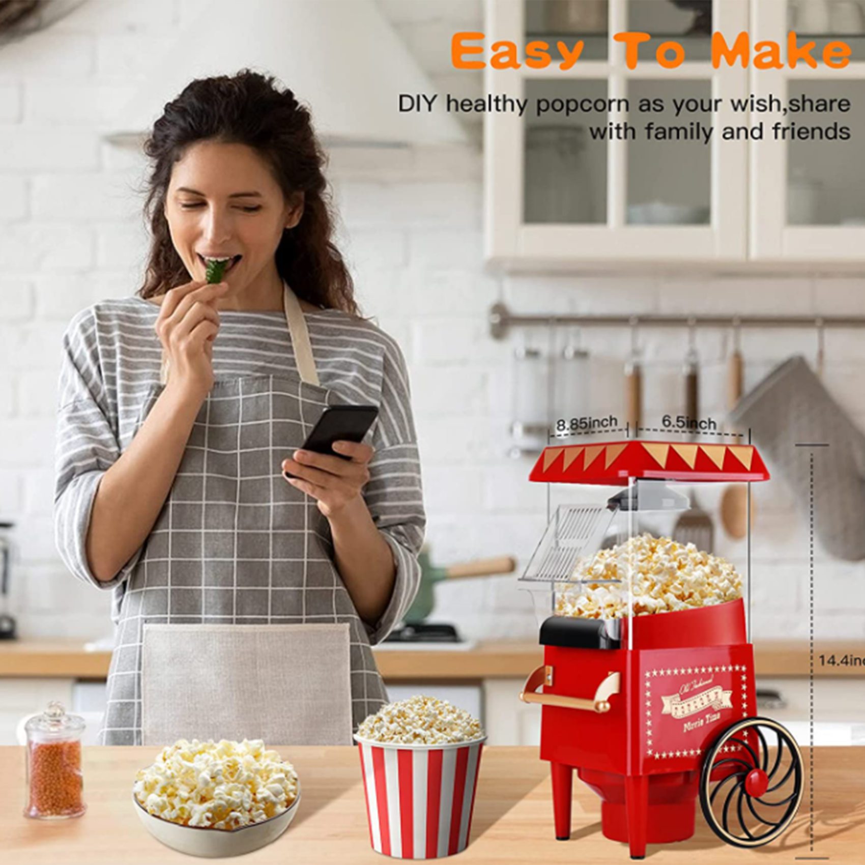 ماكينة صنع الفشار A69X، ماكينة - مراجعة Popcorn Machine Home وسعره