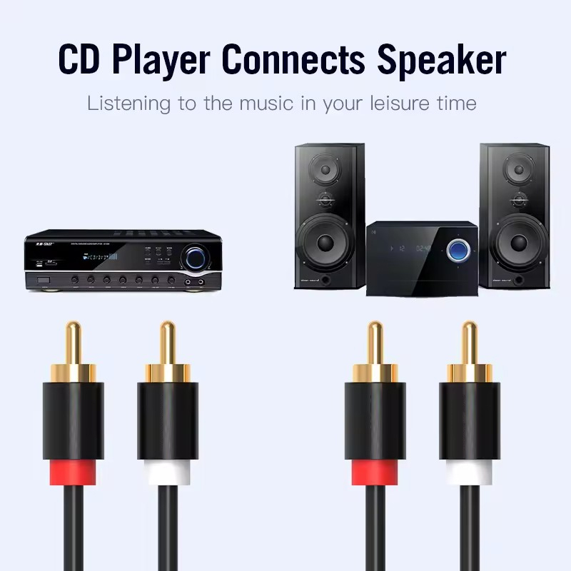 HIFI ستيريو كابل RCA 2RCA إلى  - مراجعة Home Cinema Player وسعره