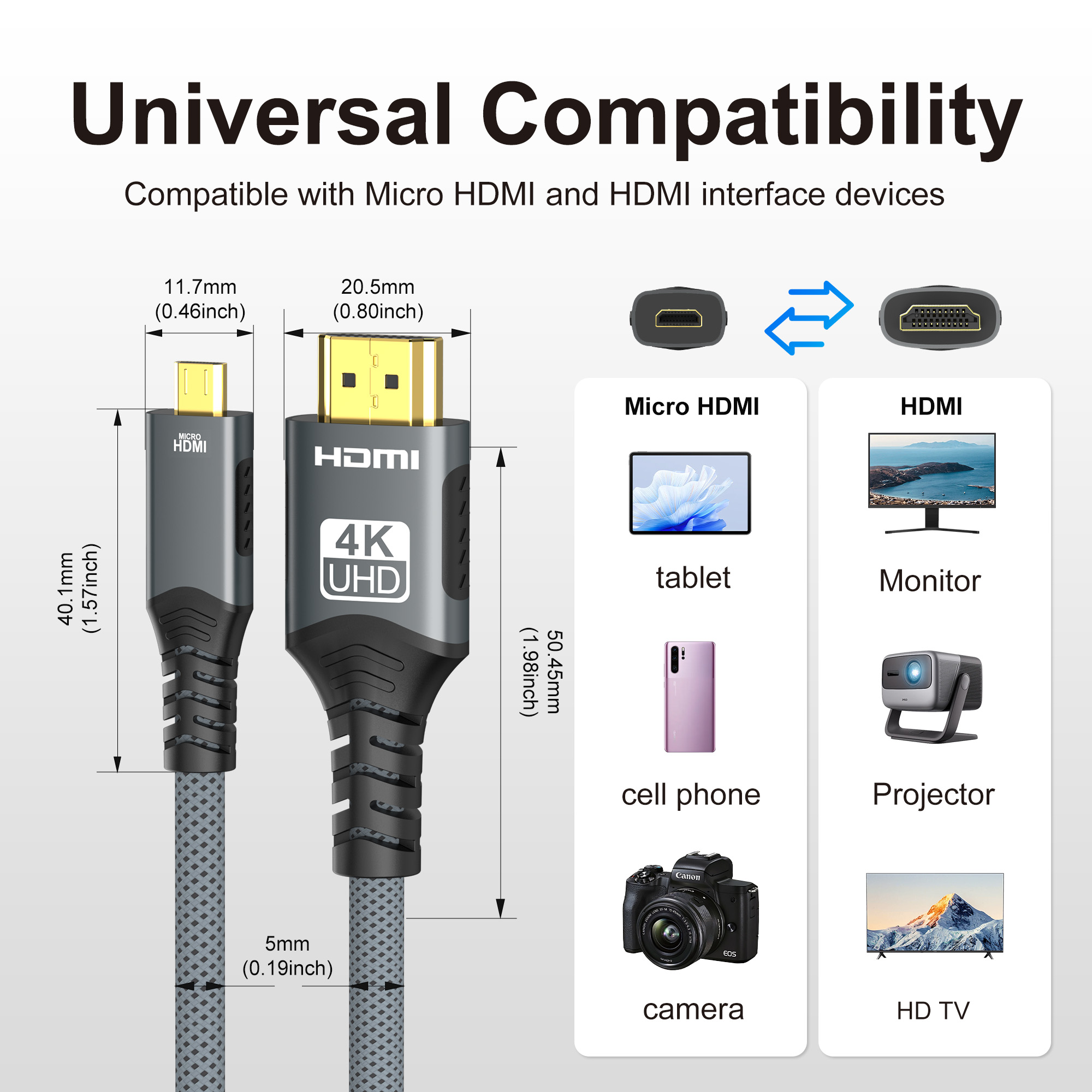 محول مايكرو HDMI متوافق مع HDM - مراجعة Hdmi Arc Cable وسعره